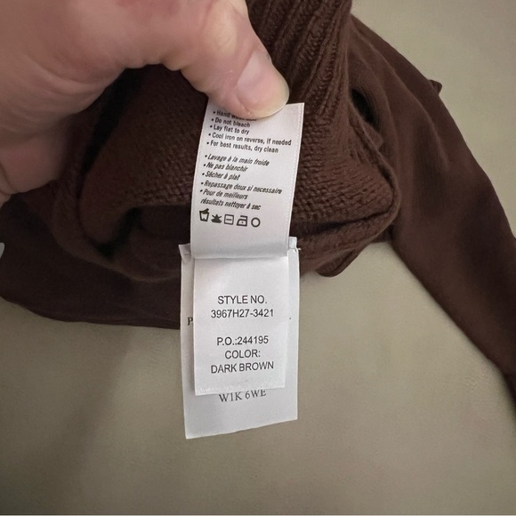 PAIGE Women's Raundi Turtleneck Relaxed Wool Blend Sweater Dark Brown XS - Picture 10 of 11